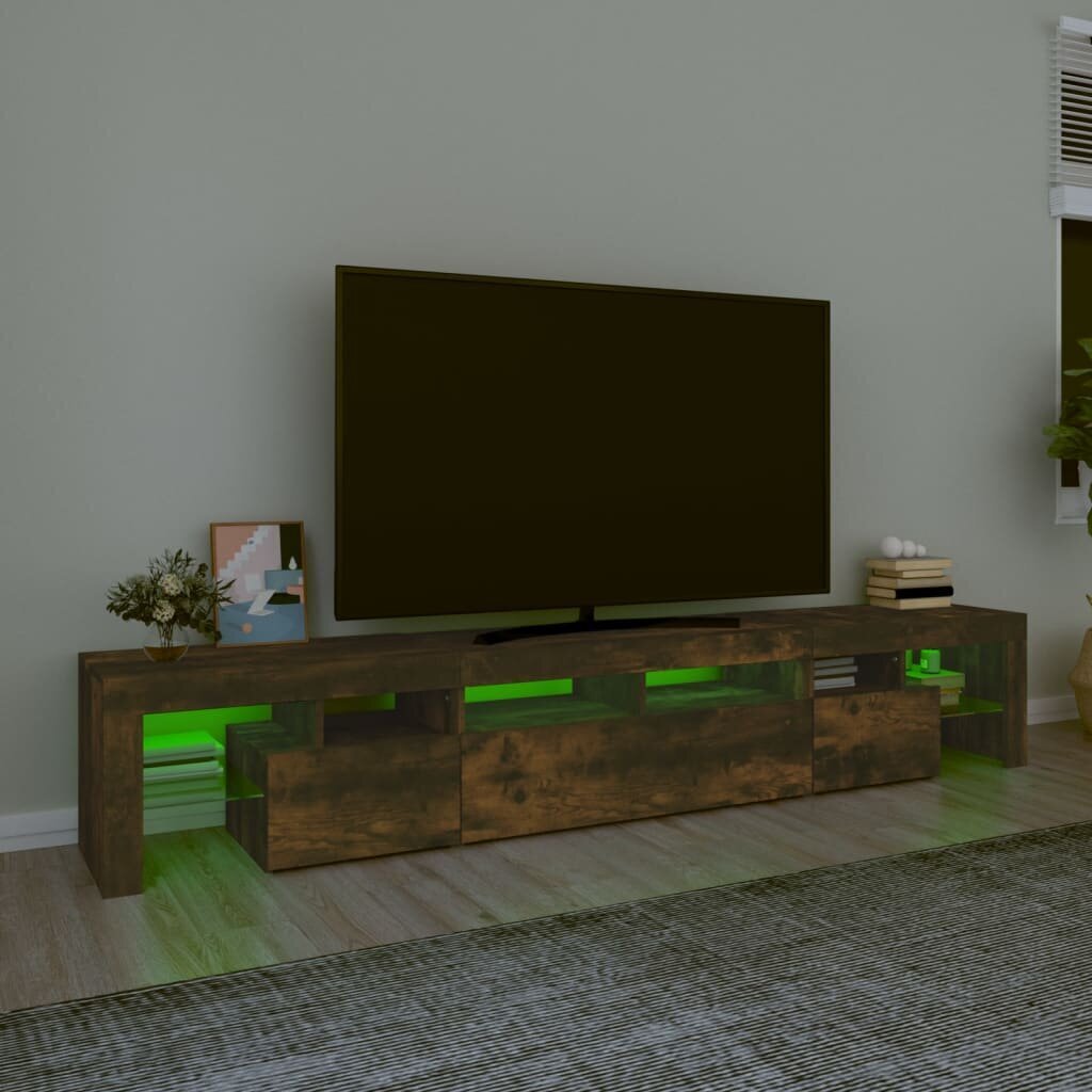 vidaXL TV skapītis ar LED apgaismojumu, ozolkoka krāsa, 230x36,5x40 cm цена и информация | TV galdiņi | 220.lv