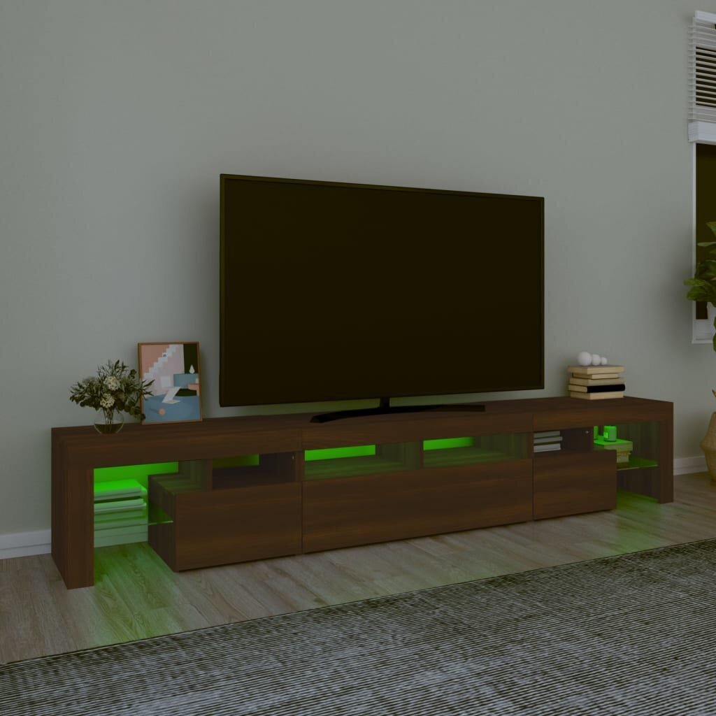 vidaXL TV skapītis ar LED apgaismojumu, ozolkoka krāsa, 230x36,5x40 cm цена и информация | TV galdiņi | 220.lv