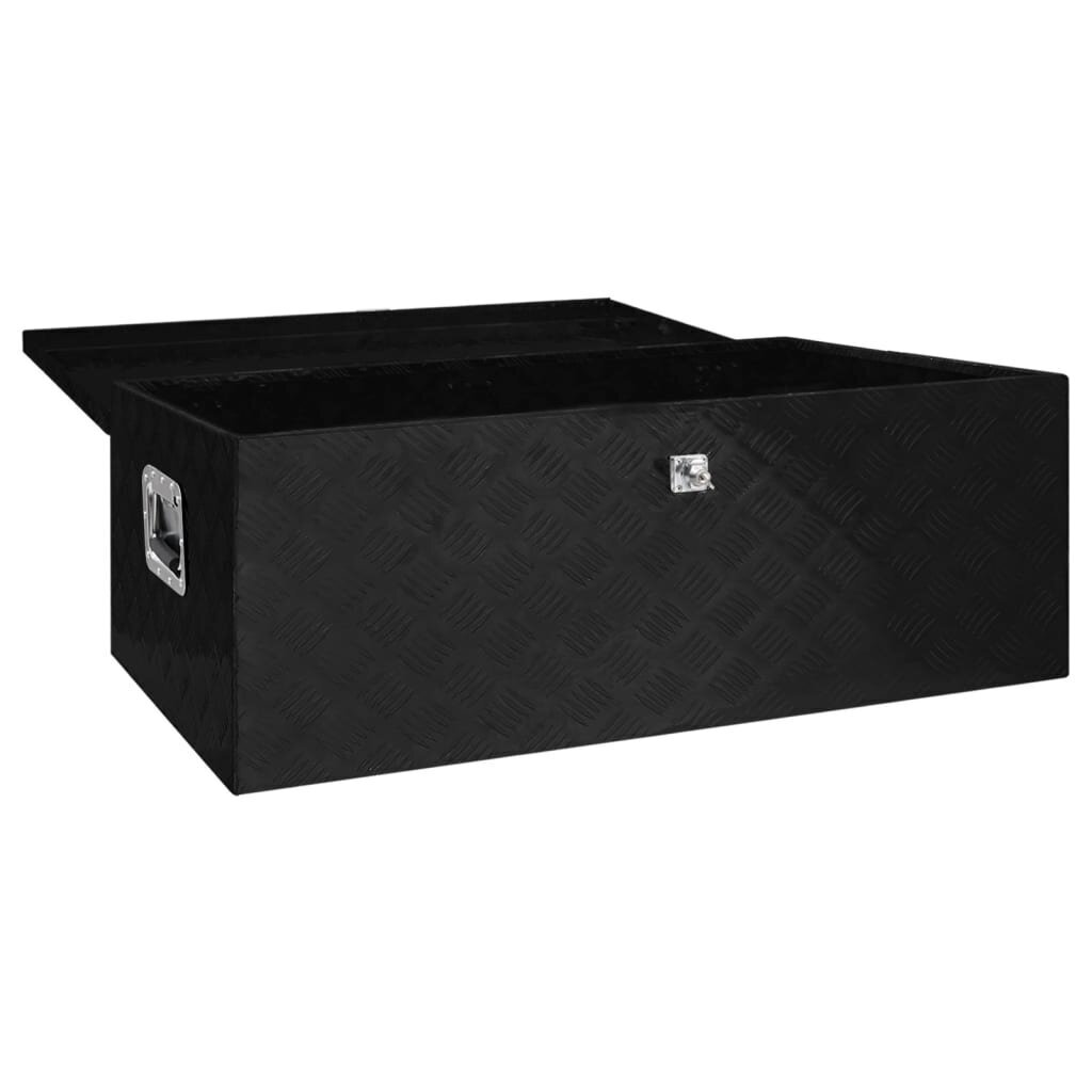 vidaXL uzglabāšanas kaste, melna, 100x55x37 cm, alumīnijs cena un informācija | Veļas grozi un mantu uzglabāšanas kastes | 220.lv
