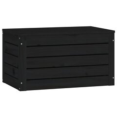 vidaXL uzglabāšanas kaste, melna, 59,5x36,5x33 cm, priedes masīvkoks cena un informācija | Veļas grozi un mantu uzglabāšanas kastes | 220.lv