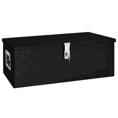vidaXL uzglabāšanas kaste, melna, 80x39x30 cm, alumīnijs cena un informācija | Veļas grozi un mantu uzglabāšanas kastes | 220.lv