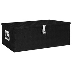 vidaXL uzglabāšanas kaste, melna, 90x47x33,5 cm, alumīnijs cena un informācija | Veļas grozi un mantu uzglabāšanas kastes | 220.lv