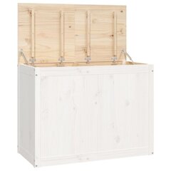 vidaXL veļas kaste, balta, 88,5x44x66 cm, priedes masīvkoks cena un informācija | Vannas istabas aksesuāri | 220.lv