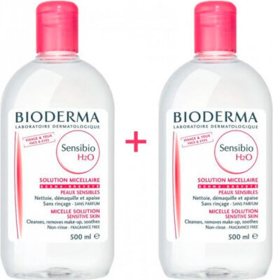 Micelārais ūdens Bioderma Sensibio H2O Make Up Removing Micelle Solution, 2x500 ml cena un informācija | Sejas ādas kopšana | 220.lv