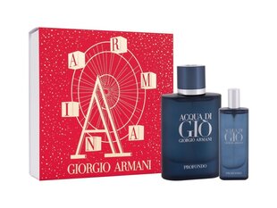 Komplekts vīriešiem Giorgio Armani Acqua Di Giò Profondo: EDP, 75 ml + EDP, 15 ml cena un informācija | Vīriešu smaržas | 220.lv