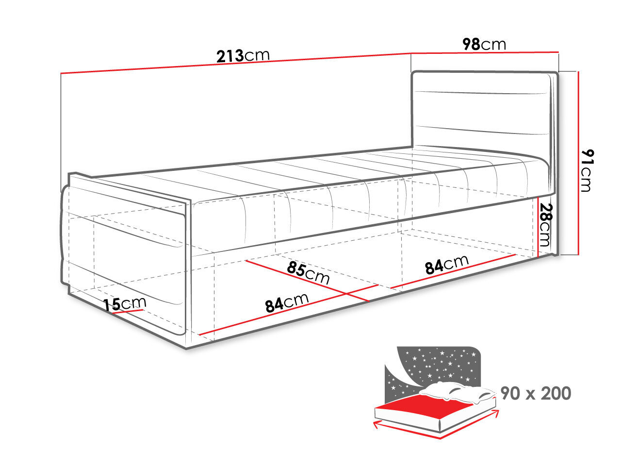 Gulta MONAKO MN06, balts / bēšs cena un informācija | Gultas | 220.lv