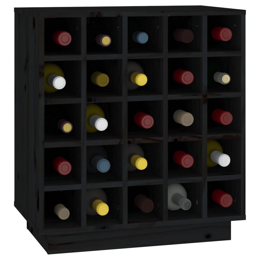 Vīna skapis, 55.5x34x61cm, melns cena un informācija | Virtuves skapīši | 220.lv