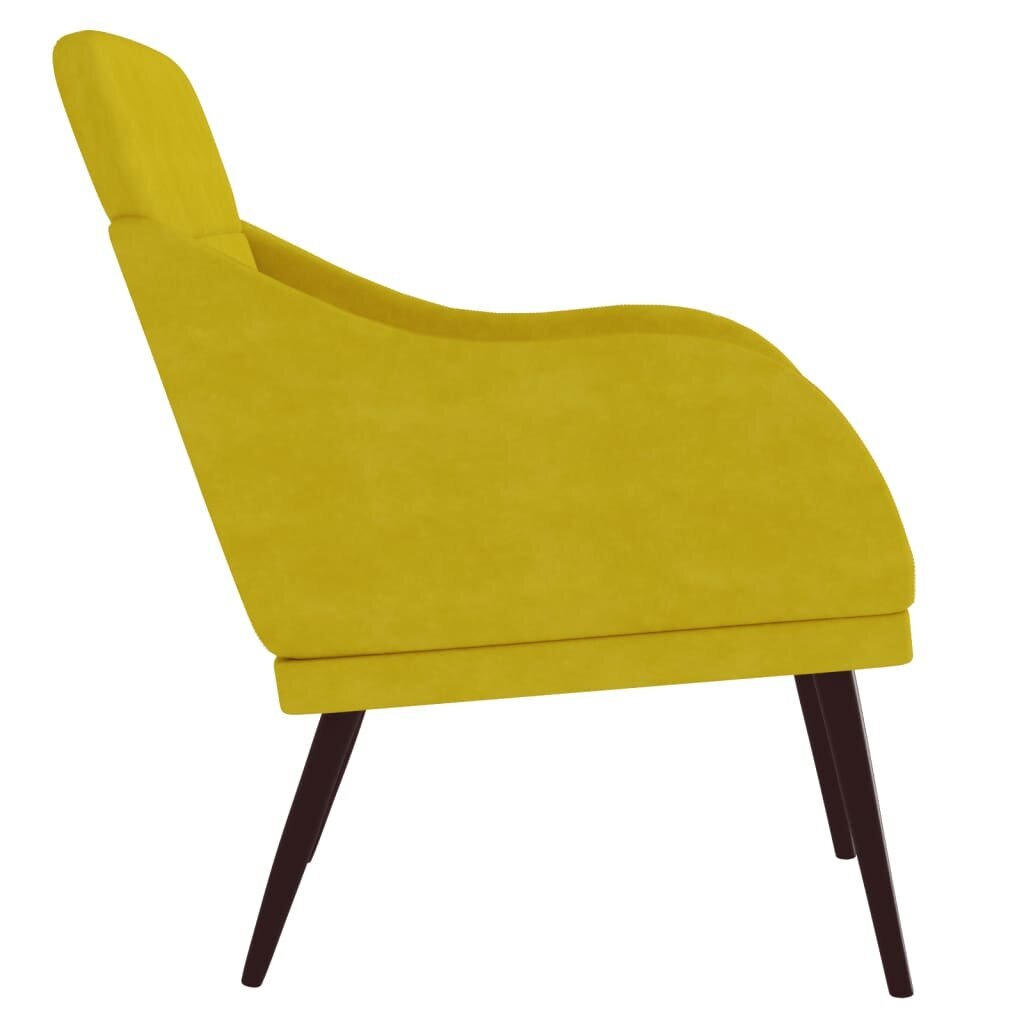 vidaXL atpūtas krēsls, dzeltens, 63x76x80 cm, samts cena un informācija | Atpūtas krēsli | 220.lv