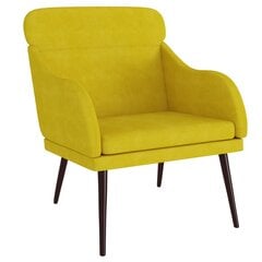 vidaXL atpūtas krēsls, dzeltens, 63x76x80 cm, samts цена и информация | Кресла для отдыха | 220.lv