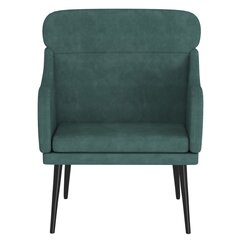 vidaXL atpūtas krēsls, tumši zaļš, 63x76x80 cm, samts cena un informācija | Atpūtas krēsli | 220.lv