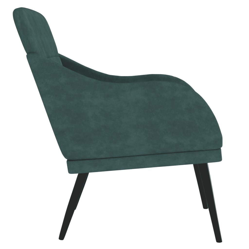 vidaXL atpūtas krēsls, tumši zaļš, 63x76x80 cm, samts cena un informācija | Atpūtas krēsli | 220.lv
