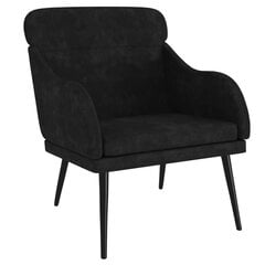 vidaXL atpūtas krēsls, melns, 63x76x80 cm, samts цена и информация | Кресла в гостиную | 220.lv