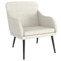 vidaXL atpūtas krēsls, krēmkrāsas, 63x76x80 cm, samts цена и информация | Кресла в гостиную | 220.lv