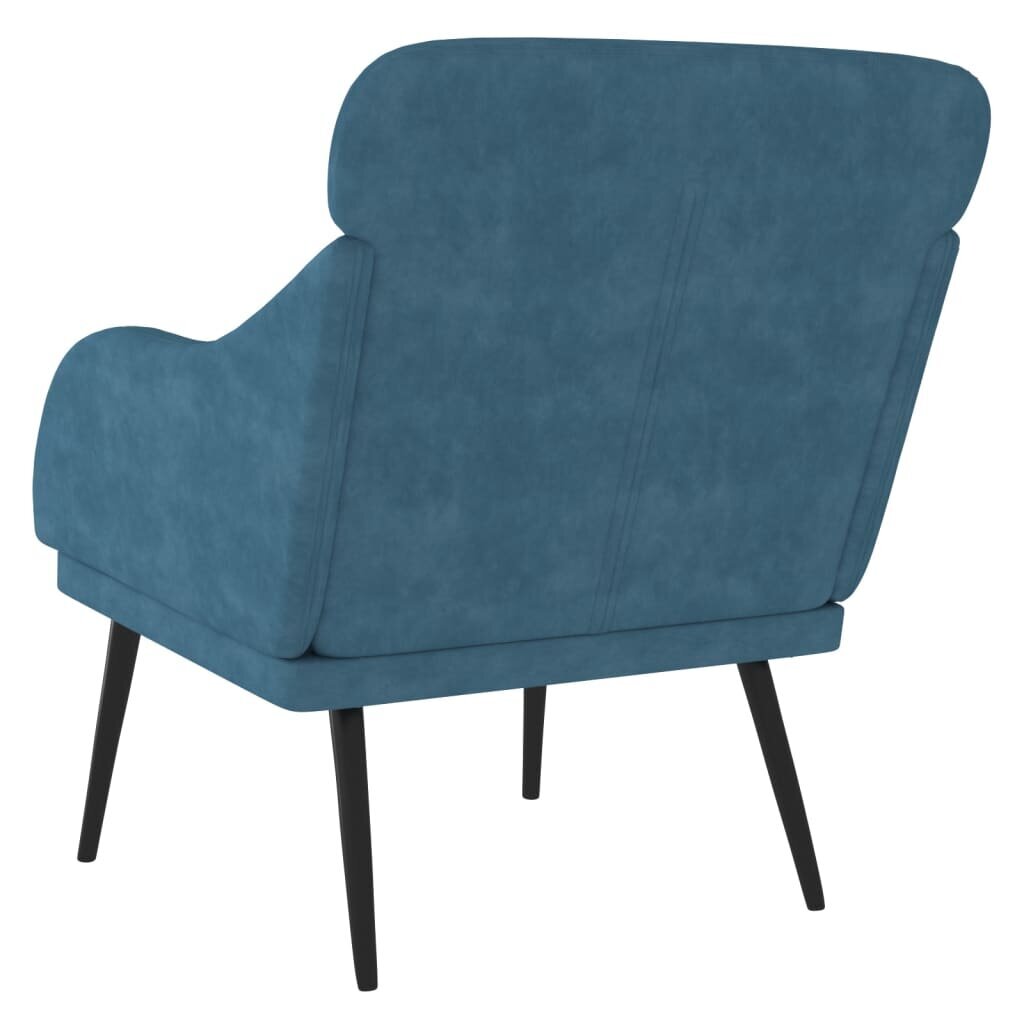 vidaXL atpūtas krēsls, zils, 63x76x80 cm, samts cena un informācija | Atpūtas krēsli | 220.lv