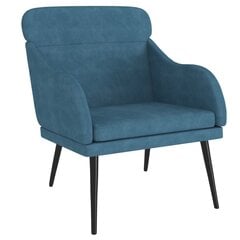 vidaXL atpūtas krēsls, zils, 63x76x80 cm, samts цена и информация | Кресла в гостиную | 220.lv