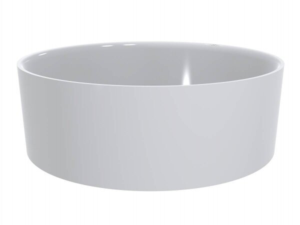 Apaļa izlietne no lieta marmora galda virsmai ar lineāro noteku 45 cm LOLITA, balta cena un informācija | Izlietnes | 220.lv