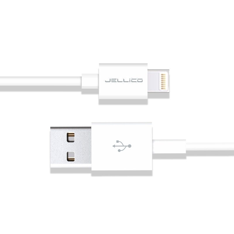 Jellico KDS-50 Izturīgs PVC iPhone & iPad Lightning uz USB Datu & Super Ātrās 5A Uzlādes kabelis 1m Balts цена и информация | Savienotājkabeļi | 220.lv