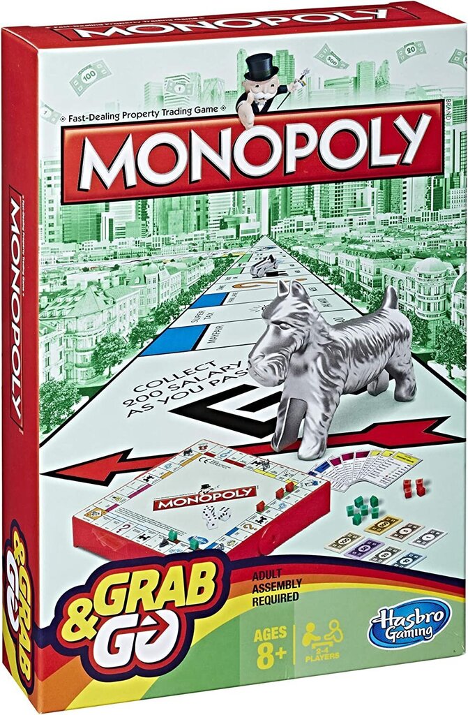 Galda spēle Hasbro Monopoly Grab N Go B1002 cena un informācija | Galda spēles | 220.lv