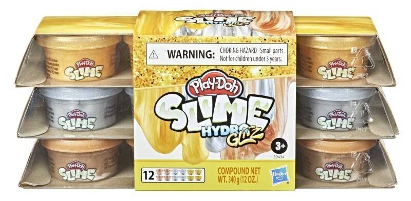 Play-Doh Slime HydroGlitz 12 trauciņi Hasbro E9434 цена и информация | Attīstošās rotaļlietas | 220.lv