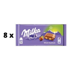 Шоколад MILKA, цельный лесной орех, 100 г x 8 шт. упаковка цена и информация | Конфетки | 220.lv
