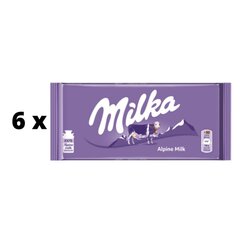 Šokolāde MILKA Alpu Piens, 100g x 6 gab. iepakojums цена и информация | Сладости | 220.lv