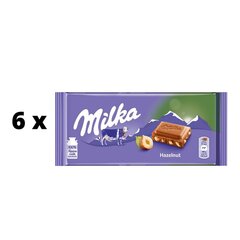 Šokolādes MILKA, ar šķeltiem lazdu riekstiem, 100 g x 6 gab. iepakojums cena un informācija | Saldumi | 220.lv
