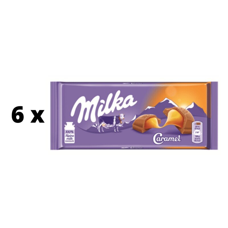 Šokolādes MILKA ar karameļu pildījumu, 100 g x 6 gab. iepakojums cena un informācija | Saldumi | 220.lv