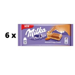 Шоколад MILKA, Миндальный, 90 г x 6 шт. упаковка цена и информация | Конфетки | 220.lv