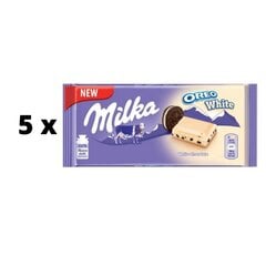 Šokolāde MILKA Oreo White, 100g x 5 gab. iepakojums cena un informācija | Saldumi | 220.lv