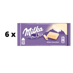 Шоколад MILKA, белый, 100 г x 6 шт. упаковка цена и информация | Конфетки | 220.lv