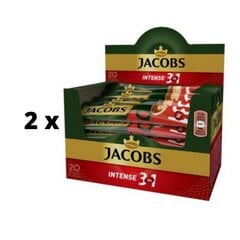 Напиток кофейный растворимый JACOBS 3 в 1 Intense, 20 x 17,5 г x 2 упаковки. упаковка цена и информация | Кофе, какао | 220.lv