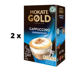 Kafijas dzēriens MOKATE Gold Premium Cappuccino, bez cukura, 10 x 14g x 2 gab. iepakojums cena un informācija | Kafija, kakao | 220.lv