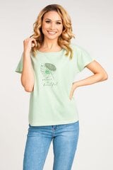 Женская футболка YoClub PK-083 Leaf, зелёная цена и информация | Футболка женская | 220.lv