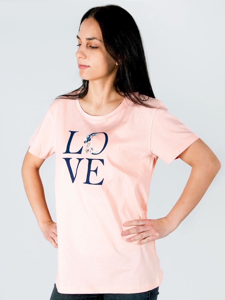 Sieviešu T-krekls YoClub PK-089 Love (Oranža) cena un informācija | T-krekli sievietēm | 220.lv