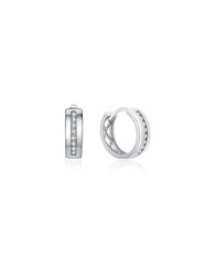 Серебряные круглые серьги с прозрачными цирконами E0000182 sMM0101 цена и информация | Серьги | 220.lv