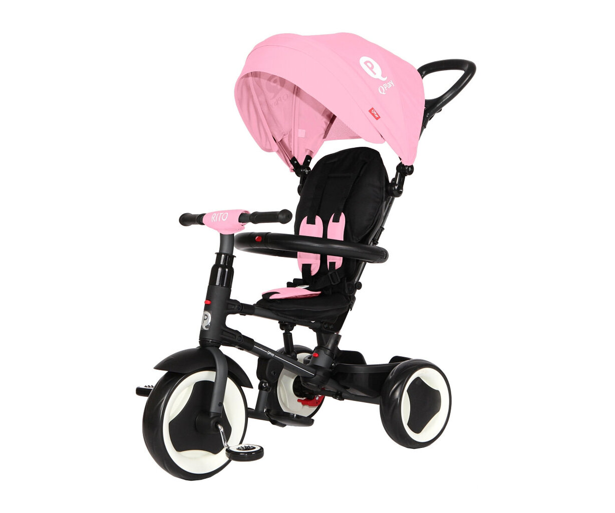 Saliekams velosipēds, 3 riteņi, bērnu Qplay Rito, krāsa: rozā (3837) 6391 цена и информация | Trīsriteņi | 220.lv