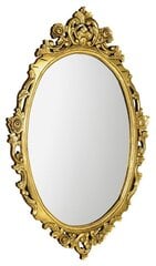 Vannasistabas spogulis, koka rāmis, ar rokām grebts, 80x100 cm, DESNA zelta цена и информация | Зеркала в ванную | 220.lv