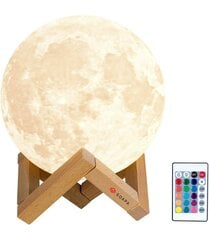 LED RGB mēness lampa ar tālvadības pulti - Mēness 3D nakts lampa Moon 21cm GOAPA cena un informācija | Galda lampas | 220.lv