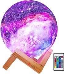 Mēness 3D nakts lampa Galaxy 21 cm GOAPA cena un informācija | Galda lampas | 220.lv