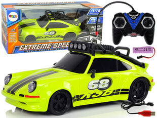 Lean toys Sporta automobilis 1:18 Green Spare Wheel Pilot cena un informācija | Rotaļlietas zēniem | 220.lv