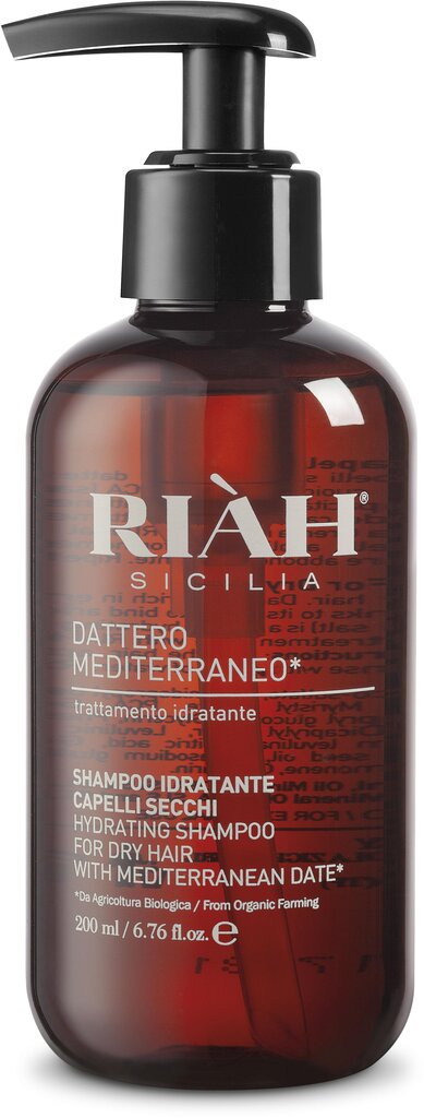 Mitrinošs šampūns ar datelēm Riah Sicilia, 200 ml cena un informācija | Šampūni | 220.lv