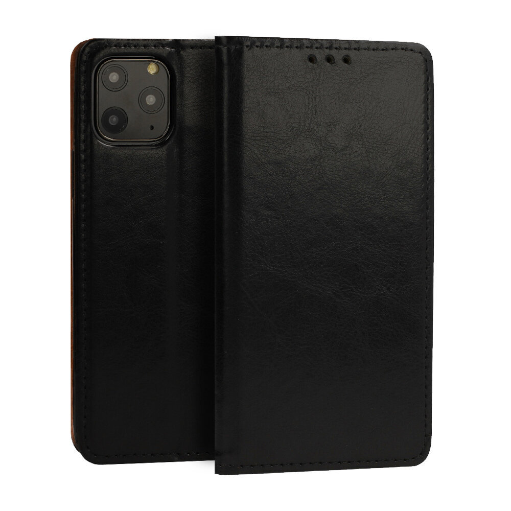 Leather Book Xiaomi 12 Lite maciņš, melns цена и информация | Telefonu vāciņi, maciņi | 220.lv