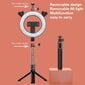 Selfie Stick - ar noņemamu Bluetooth tālvadības pulti, statīvu un gredzenveida lampu - P40D-3, melns cena un informācija | Selfie Sticks | 220.lv