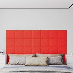 Sienas paneļi, 12 gab., sarkans, 30x30cm, mākslīgā āda, 1.08m² cena un informācija | Griestu, sienu dekoru elementi | 220.lv