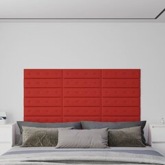 Sienas paneļi, 12 gab.,sarkanvīns, 60x15cm, mākslīgā āda, 1.08m² cena un informācija | Griestu, sienu dekoru elementi | 220.lv