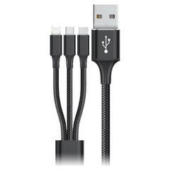 Goms, USB/micro USB, USB-C/Lightning, 1,2 м цена и информация | Кабели для телефонов | 220.lv