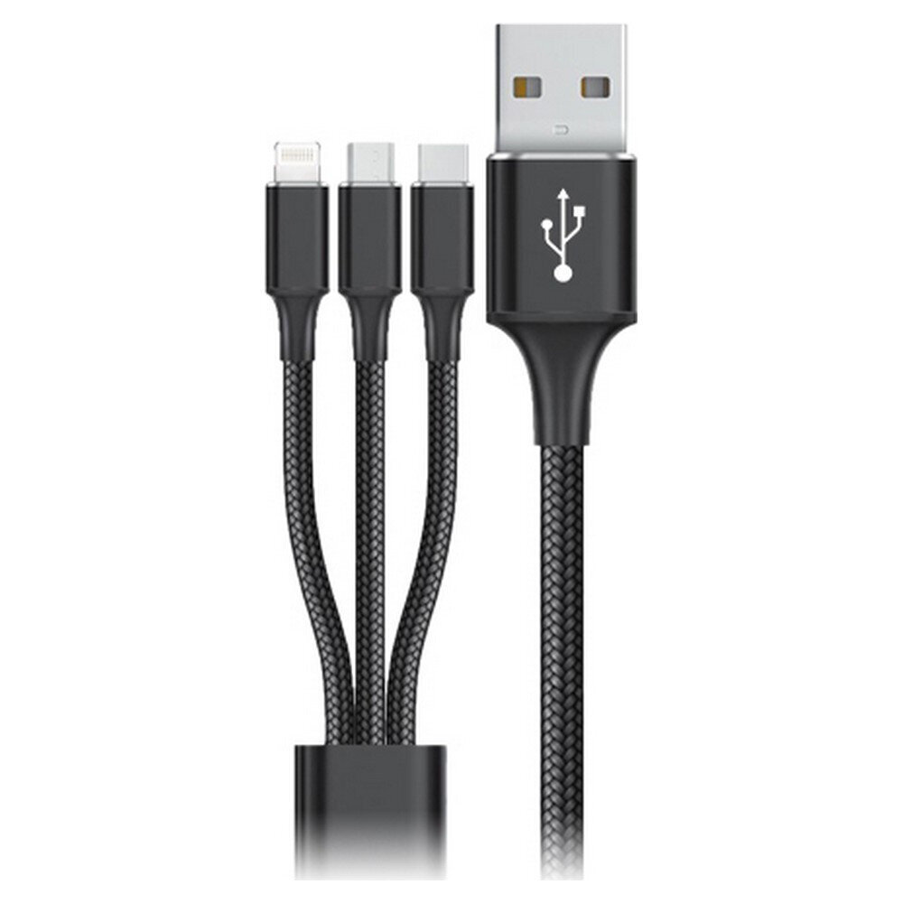 Goms, USB/micro USB, USB-C/Lightning, 1.2 m цена и информация | Savienotājkabeļi | 220.lv