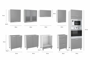 Virtuves mēbeles Roxa Reling 300cm, pelēks cena un informācija | Virtuves komplekti | 220.lv