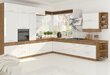 Stūra virtuves mēbeles Mir-Woodline I, balts cena un informācija | Virtuves komplekti | 220.lv