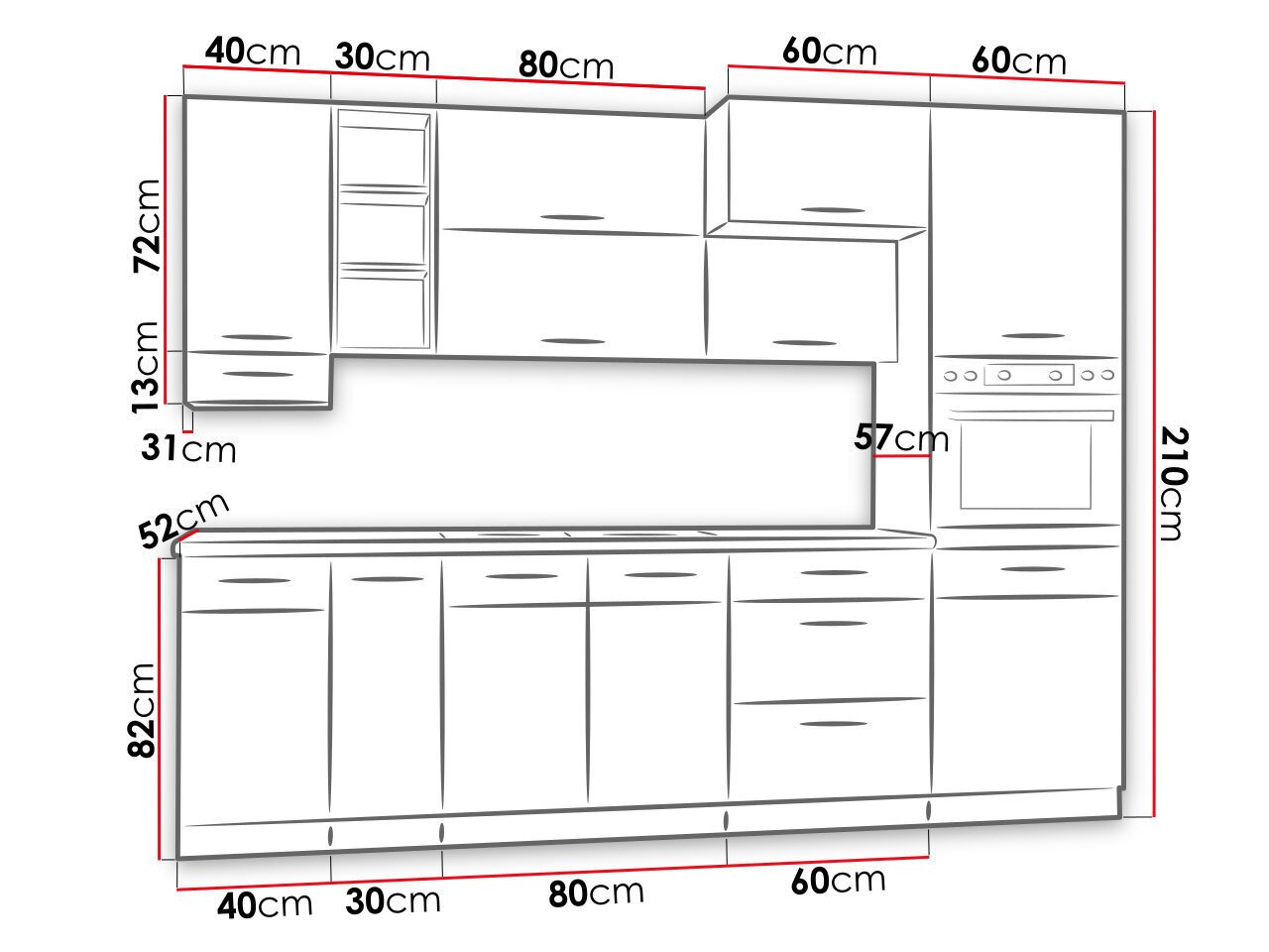 Virtuves mēbeles Mir-Woodline III, pelēks цена и информация | Virtuves komplekti | 220.lv